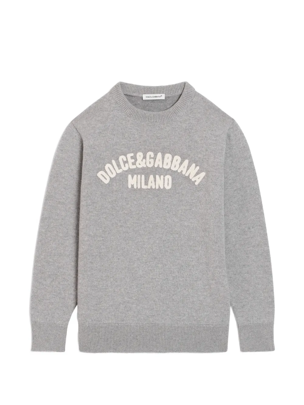Dolce & Gabbana Kids Maglione in lana con logo - Grigio
