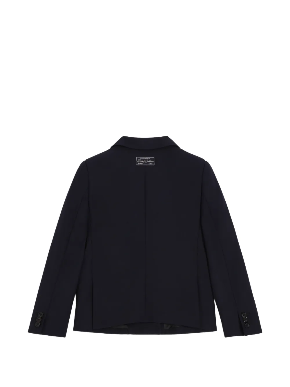 Dolce & Gabbana Kids Wollen crêpe jack met enkele rij knopen Blauw