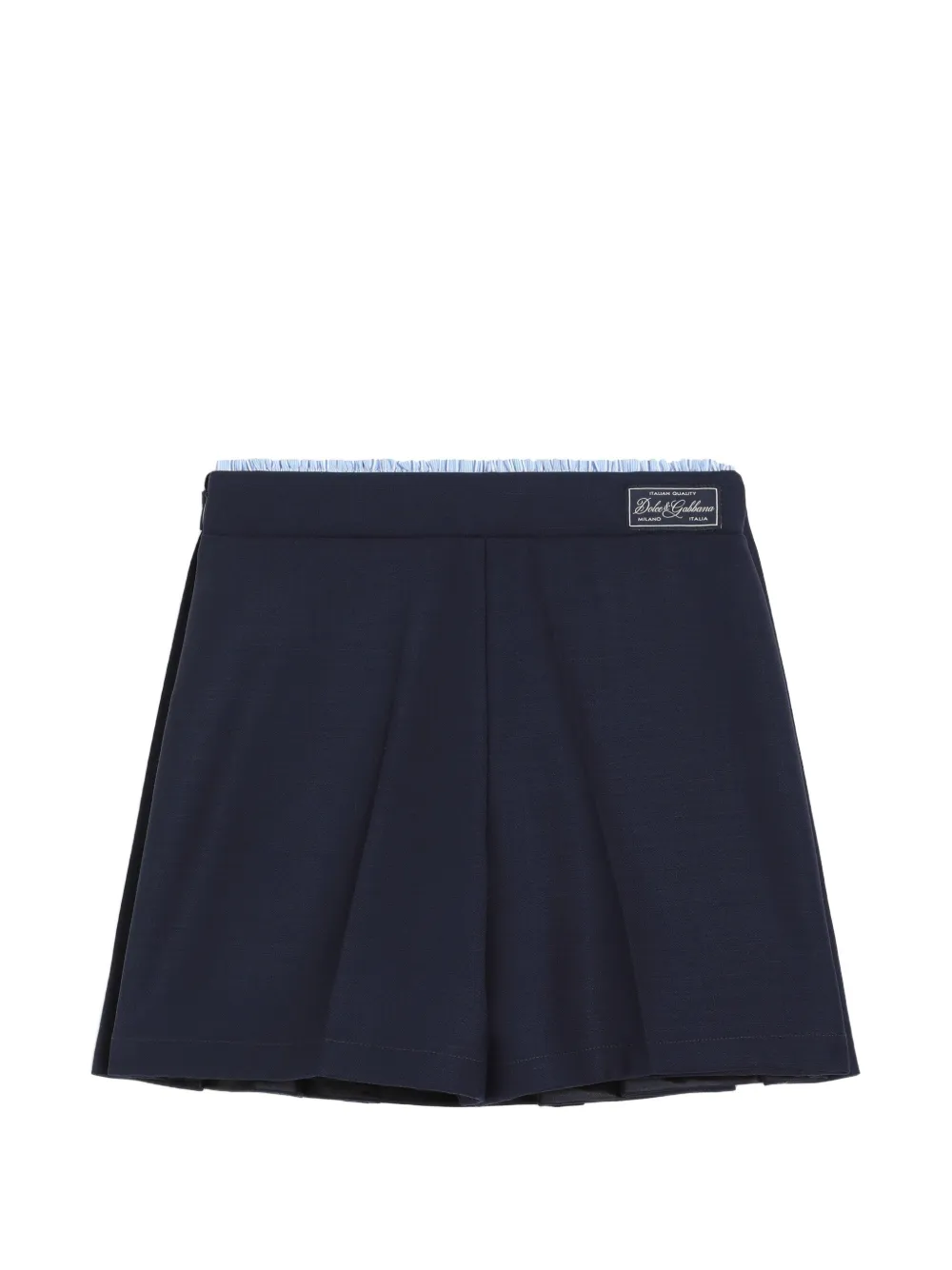 Dolce & Gabbana Kids Wollen crêpe culotte Blauw