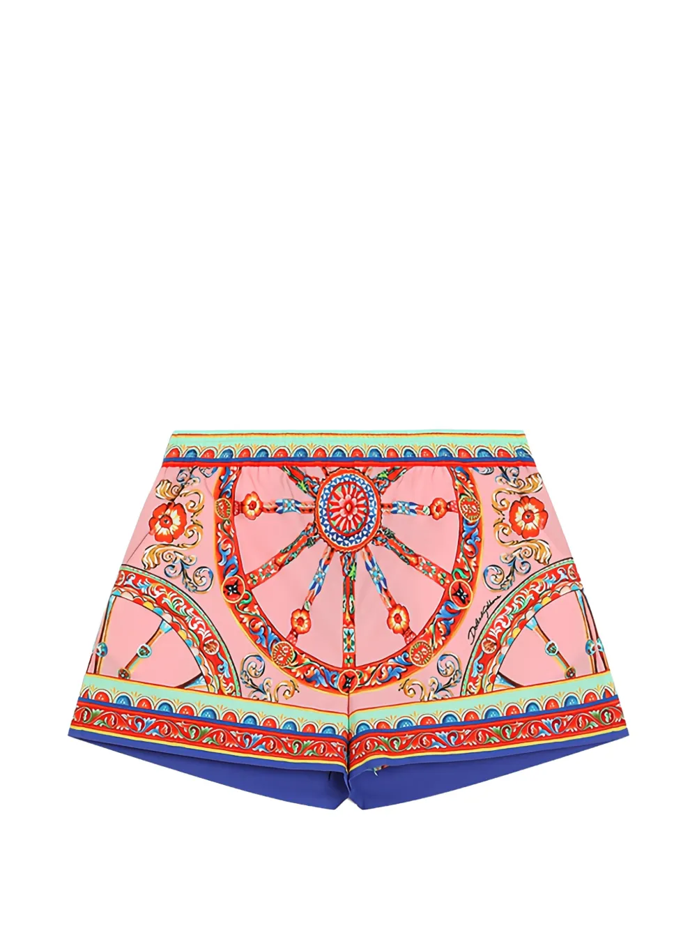 Dolce & Gabbana Kids Shorts in popeline con stampa Carretto - Rosa