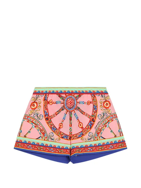 Dolce & Gabbana Kids Carretto-print poplin shorts