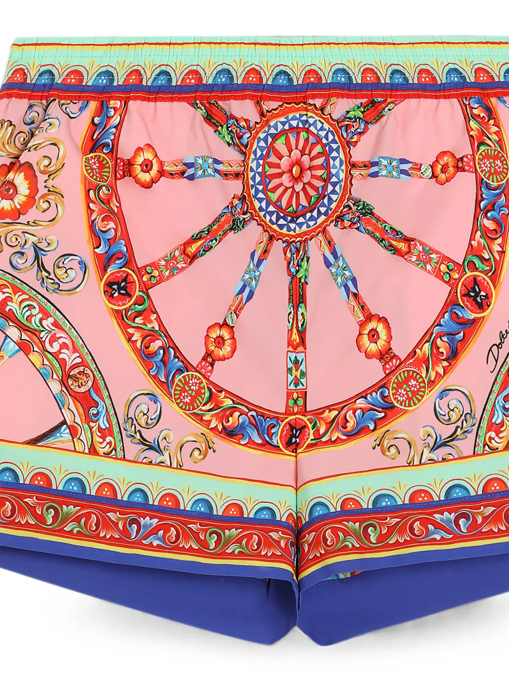 Dolce & Gabbana Kids Popeline shorts met Carretto-print Roze