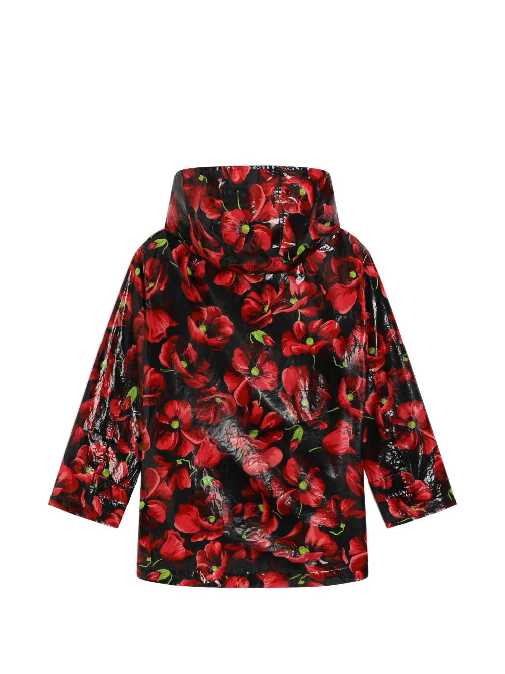 Dolce & Gabbana Kids Trenchcoat met klaprozen-print Blauw
