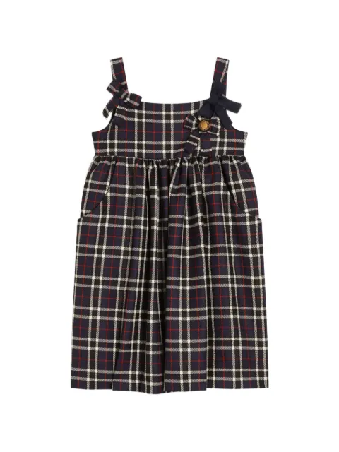 Dolce & Gabbana Kids robe en laine vierge à motif tartan