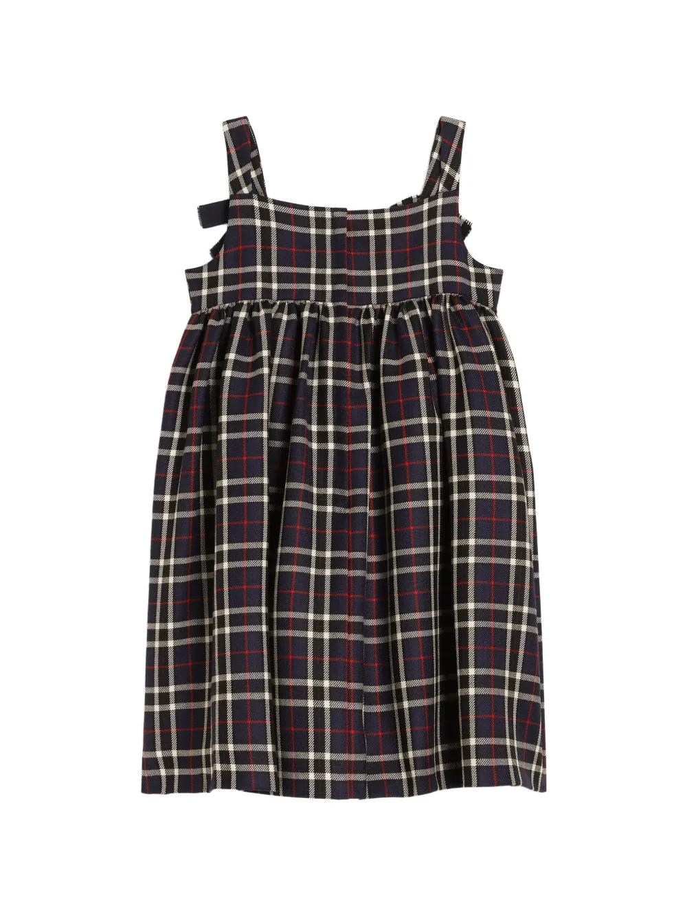 Dolce & Gabbana Kids Jurk van scheerwol met tartan-ruit Blauw