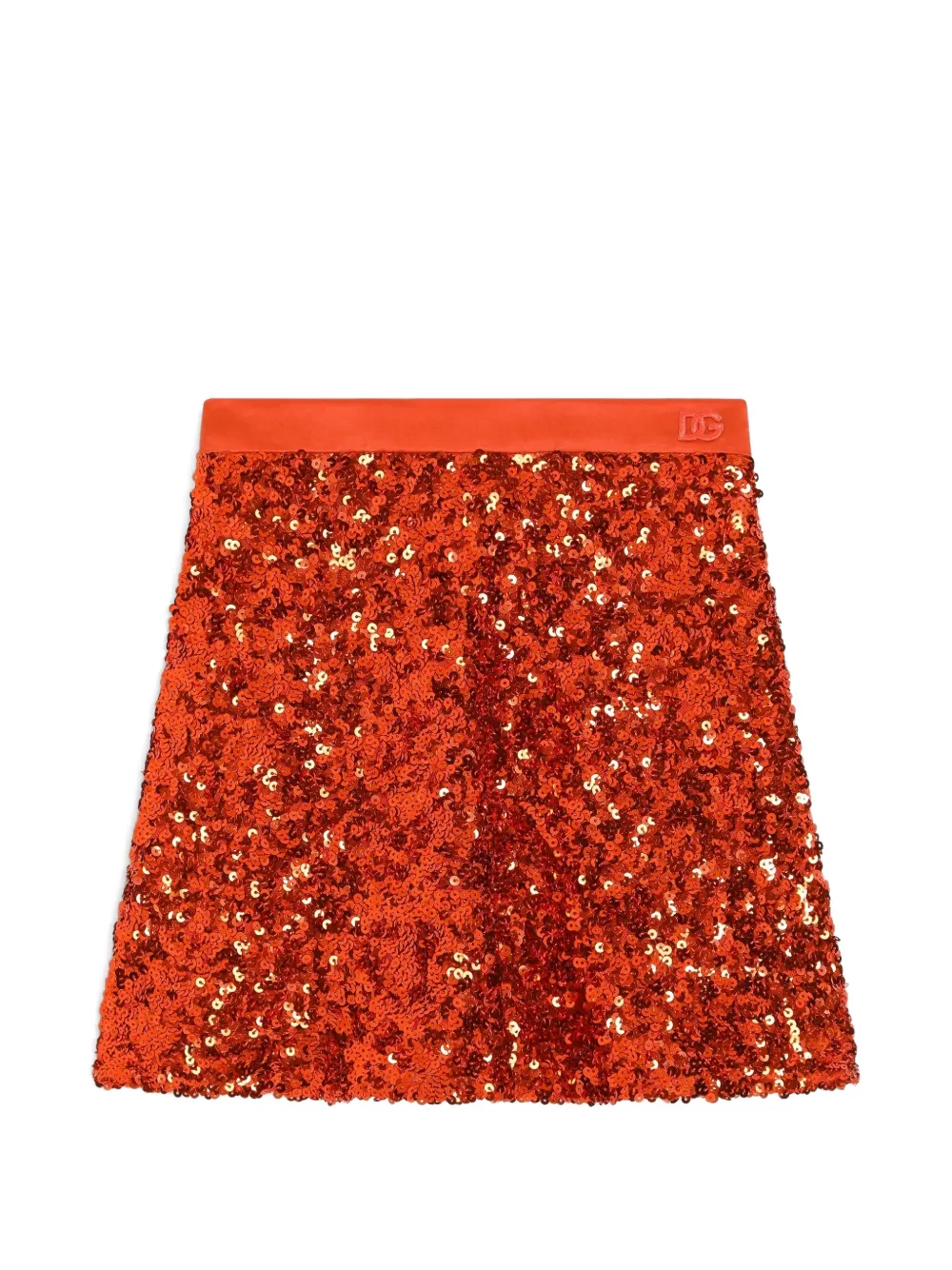 Dolce & Gabbana Kids sequin skirt - Arancione
