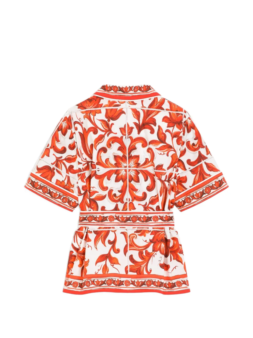  Dolce & Gabbana Kids Jupe En Popeline à Imprimé Majolica - Blanc 