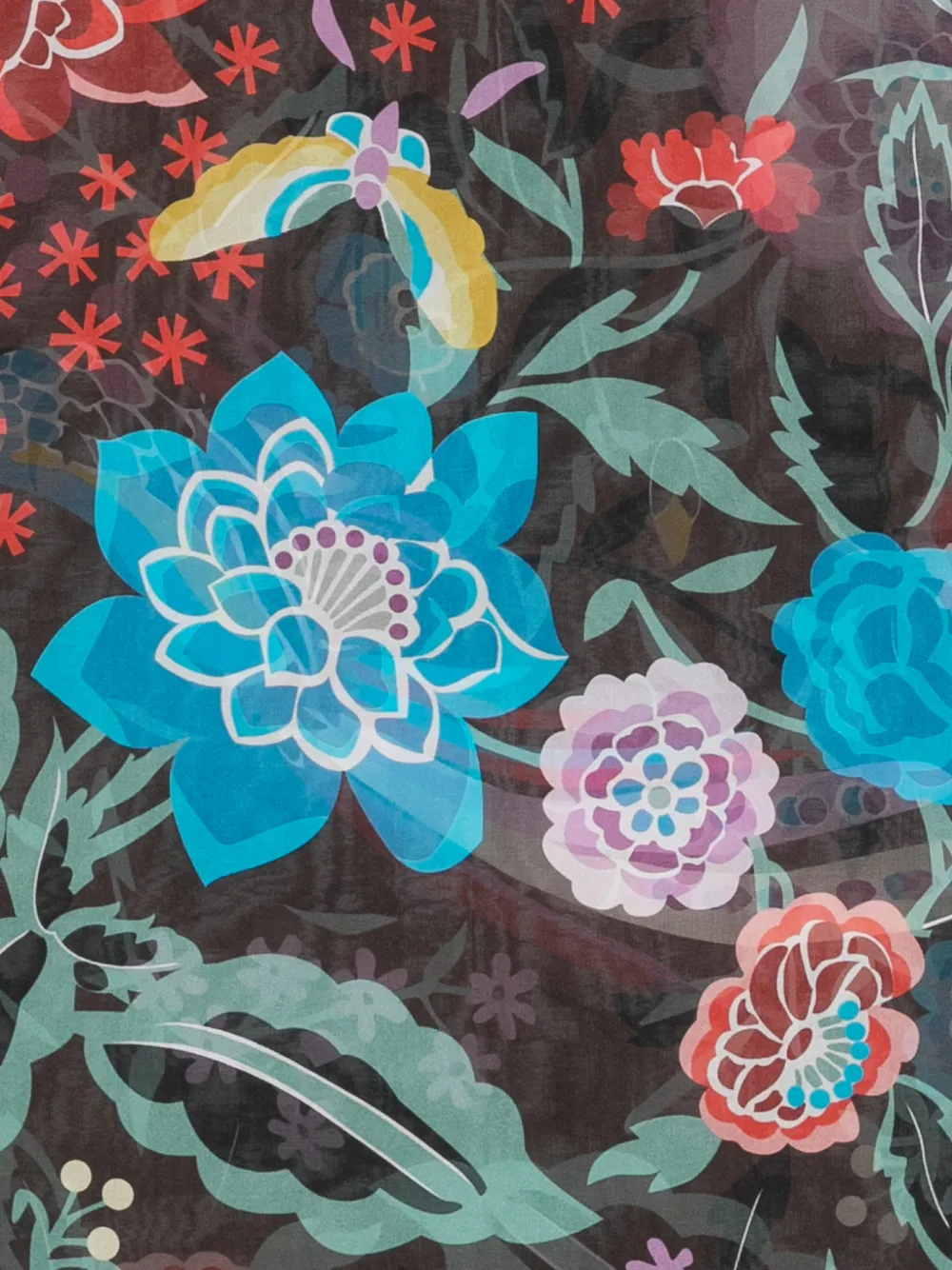 Missoni Sjaal met bloemenprint en vogelpatroon Bruin