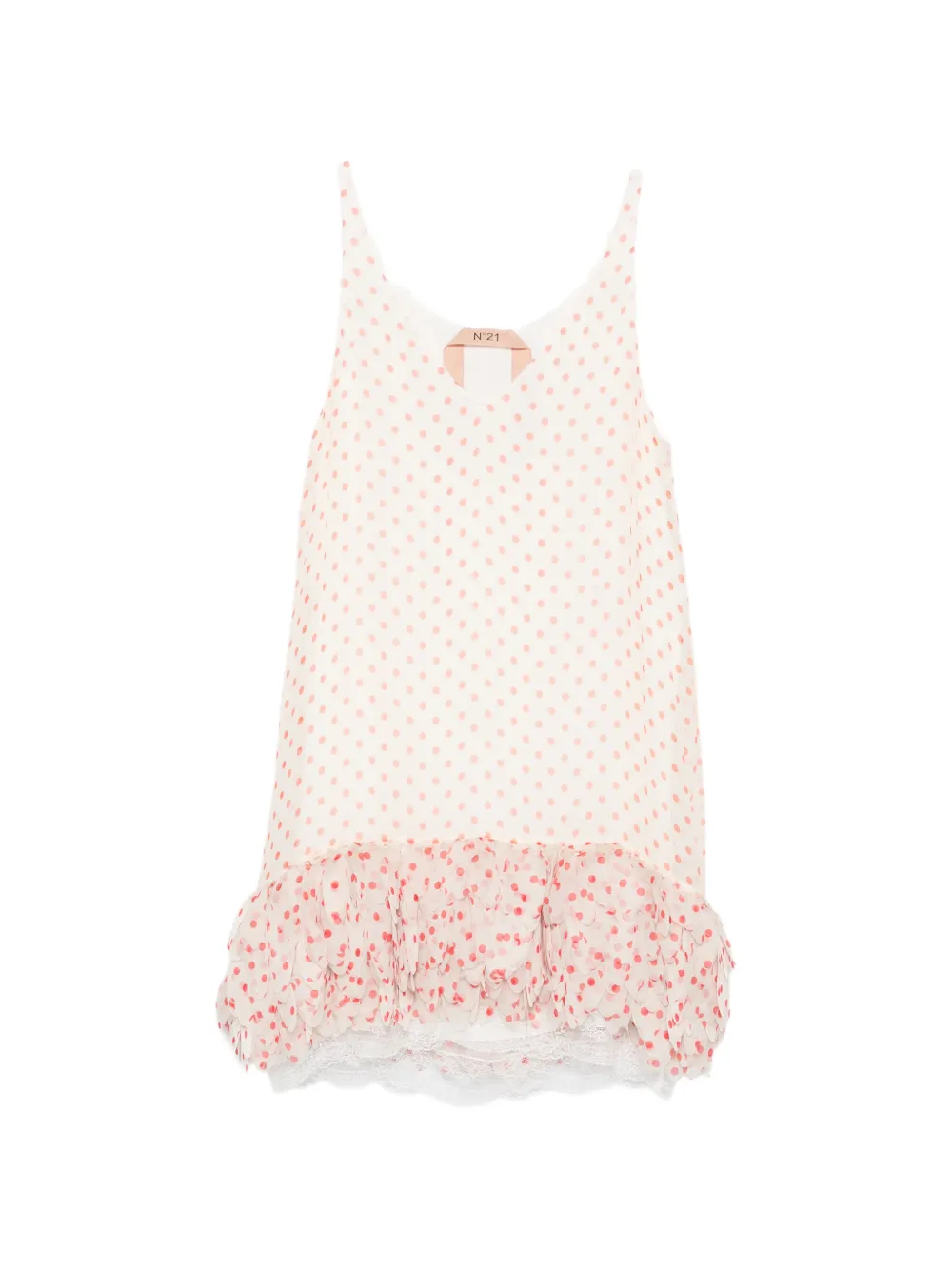 Nº21 polka-dot ruffled dress - Rosso