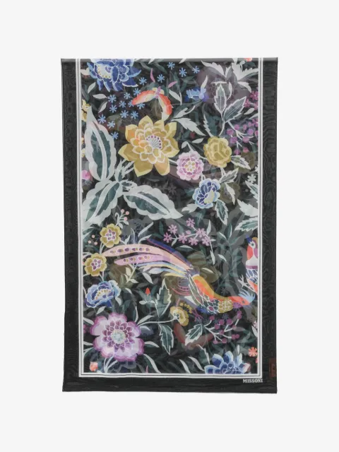 Missoni floral-print bird-motif scarf