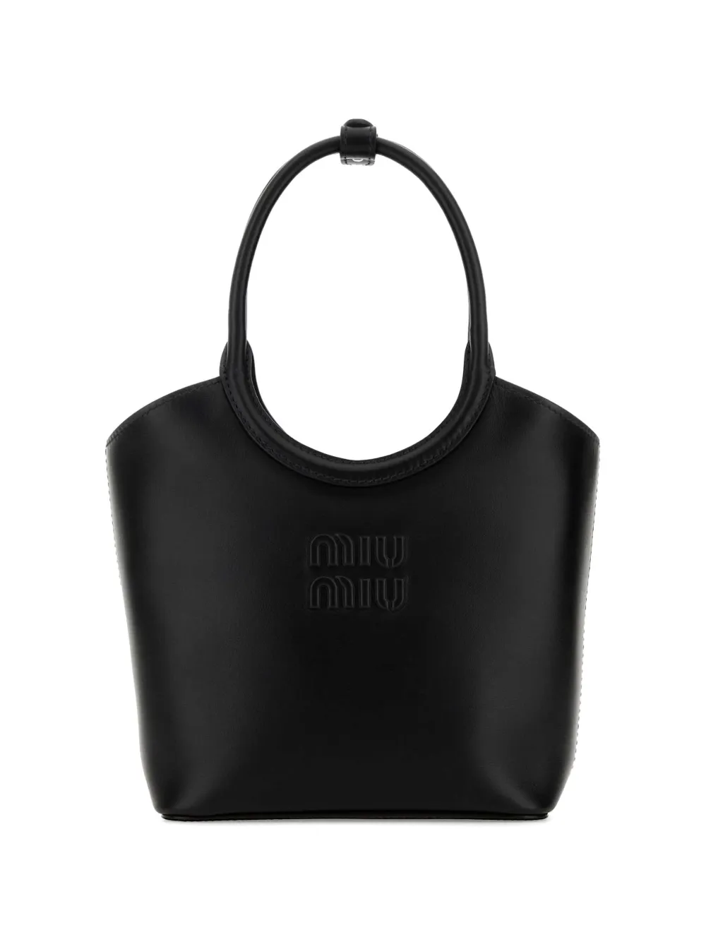 Miu Miu Ivy embossed-logo leather tote bag - Nero