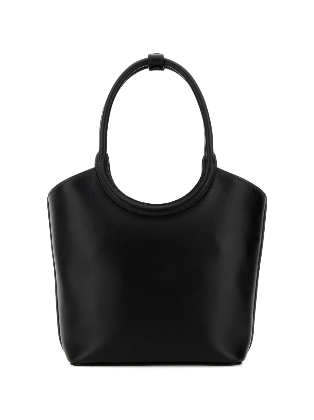 Miu Ivy leren shopper met logo-reliëf Zwart