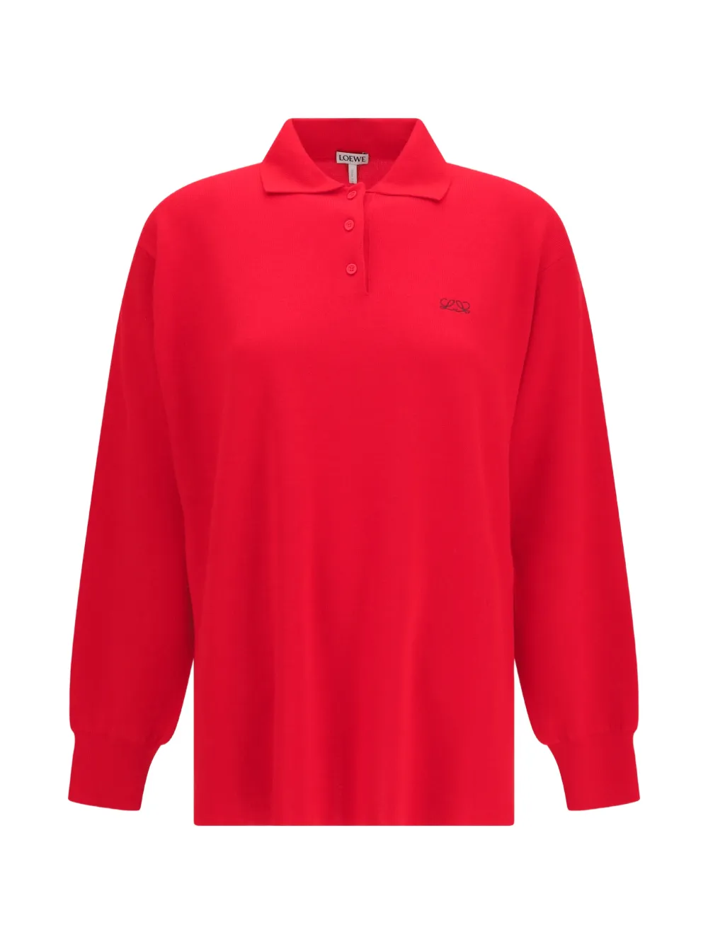 LOEWE logo-embroidered polo sweater - Rosso