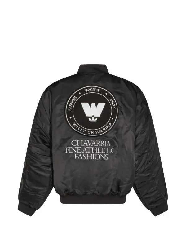 Adidas x Willy Chavaria レザーボンバージャケット | ブラック