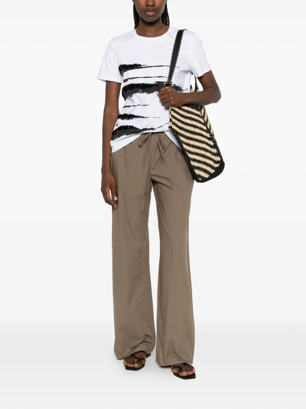 Max Mara T-shirt met pailletten Wit