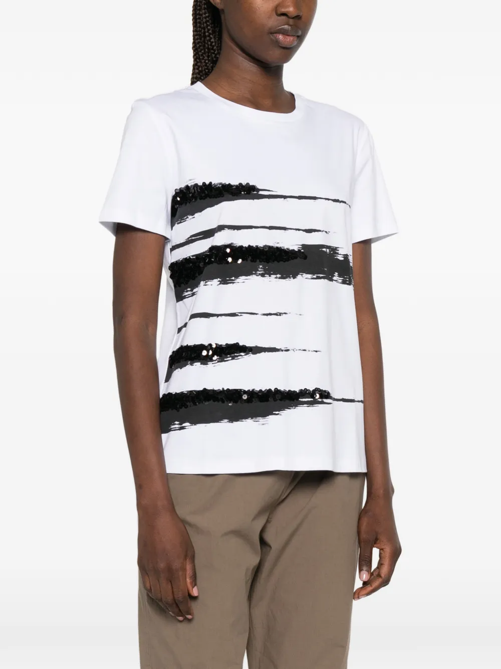 Max Mara T-shirt met pailletten Wit