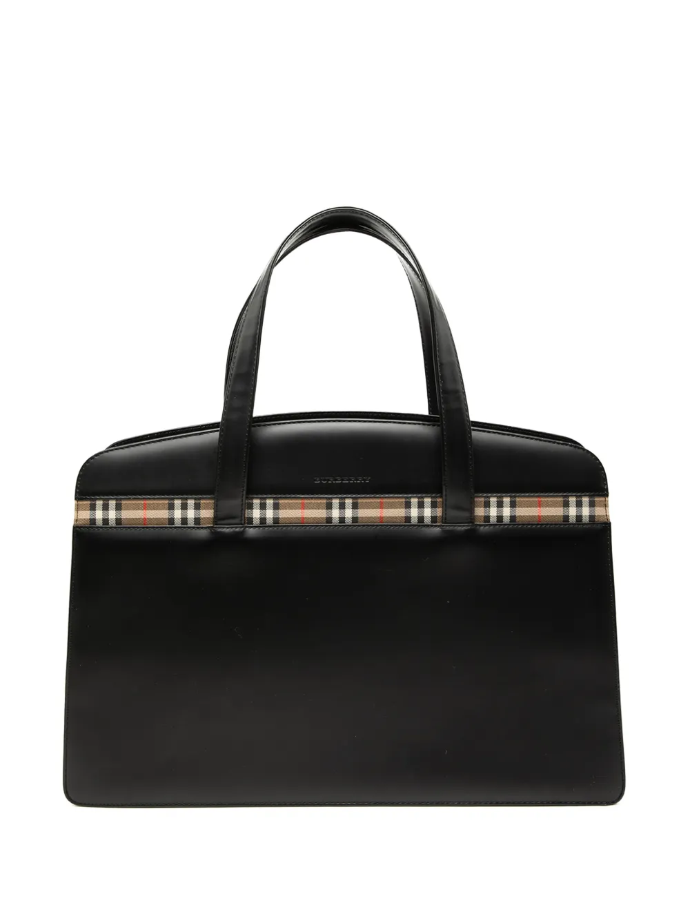 Burberry Pre-Owned 2000-2017 House Check Handtasche aus Leder - Schwarz