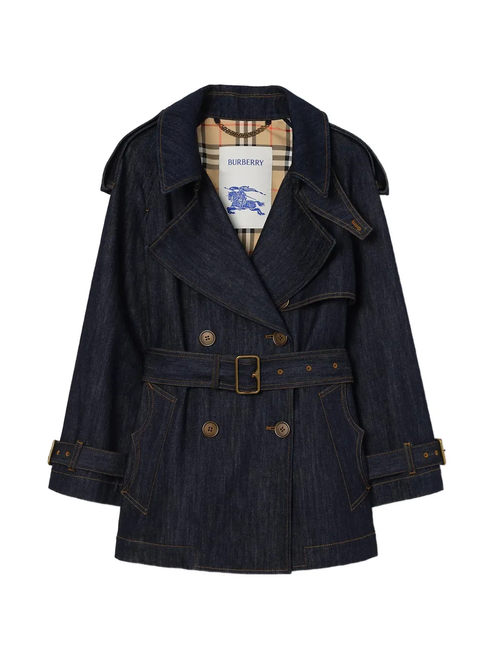 Burberry Fitzrovia double-breasted denim jacket - Blau