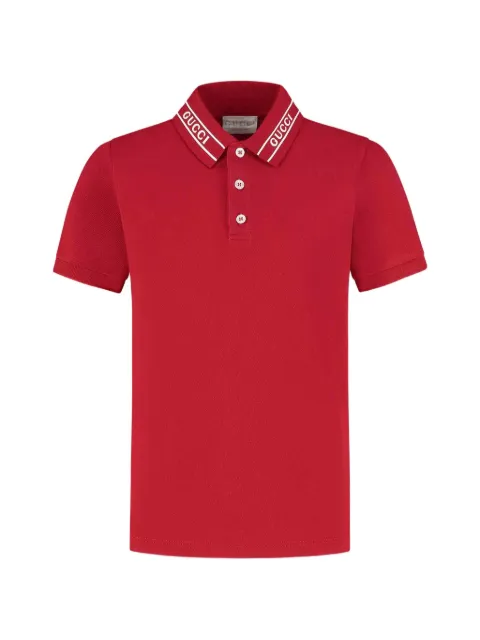 Gucci Kids playera tipo polo con logo estampado