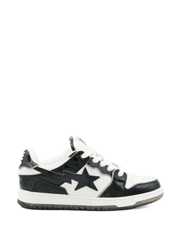 APE BAPE STAR エナメル ブラック スニーカー BAPE BLACK By *A BATHING APE® Bape Sta エナメルレザースニーカー