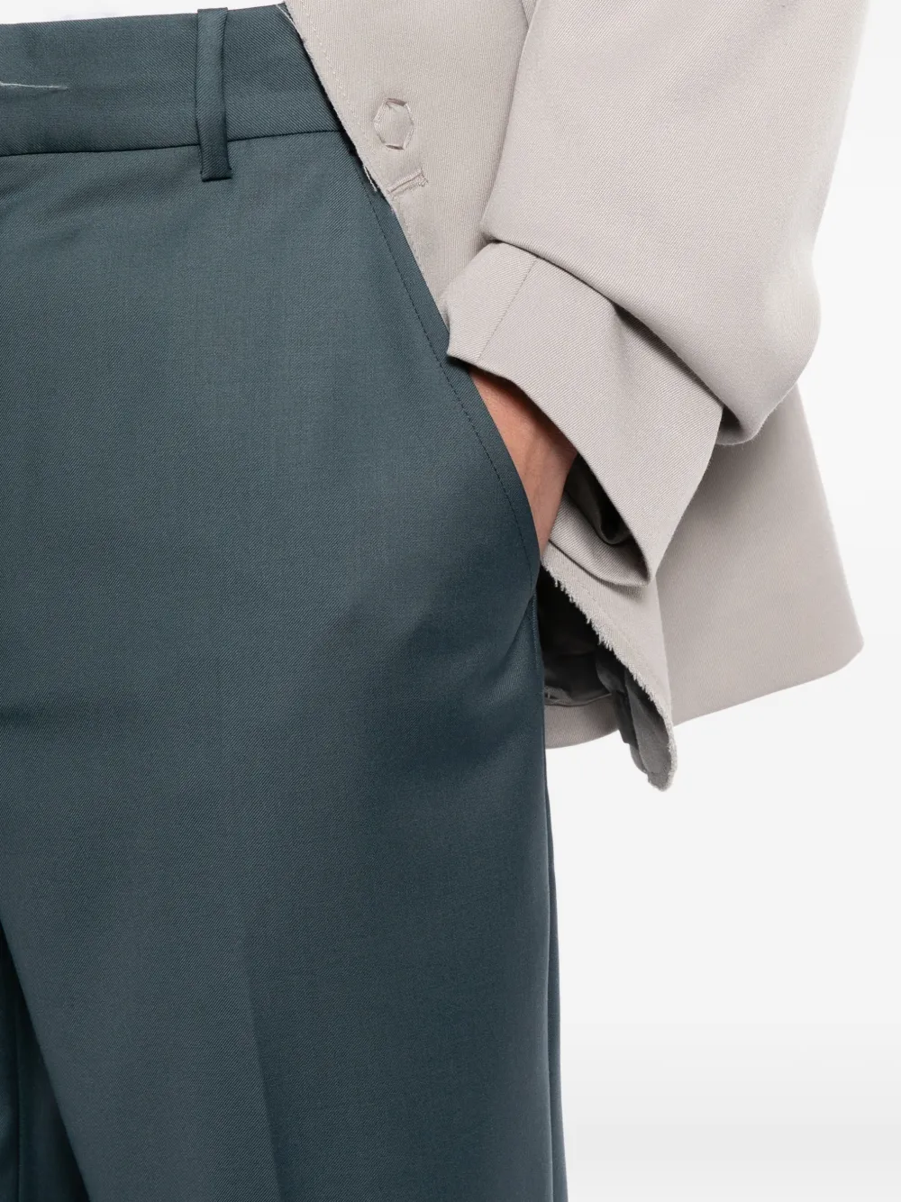 Kenzo Pantalon van scheerwol Blauw