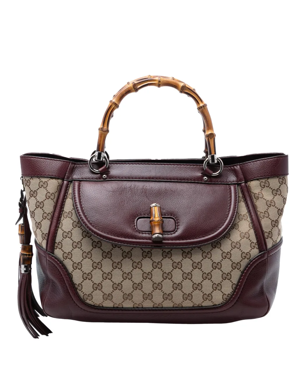Gucci Pre-Owned 2000-2015 Medium GG Canvas New Bamboo Tassel tote bag - Toni neutri