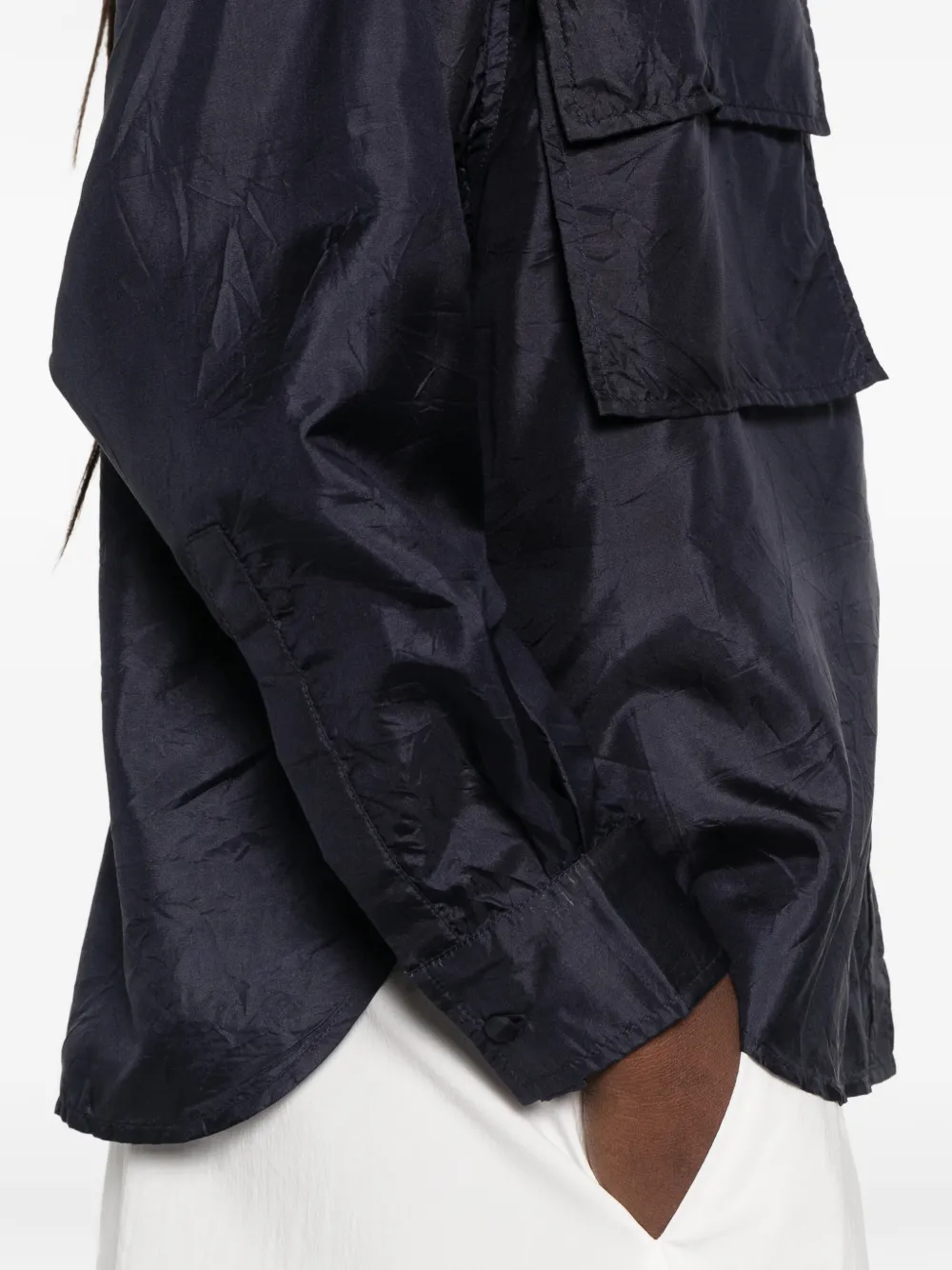 MOMONÌ Pitanga blouse met borstzak Blauw