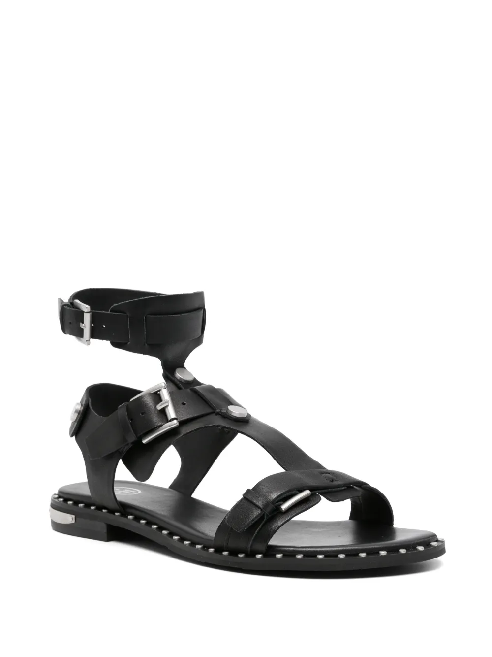 Ash buckle-fastening studded sandals Zwart