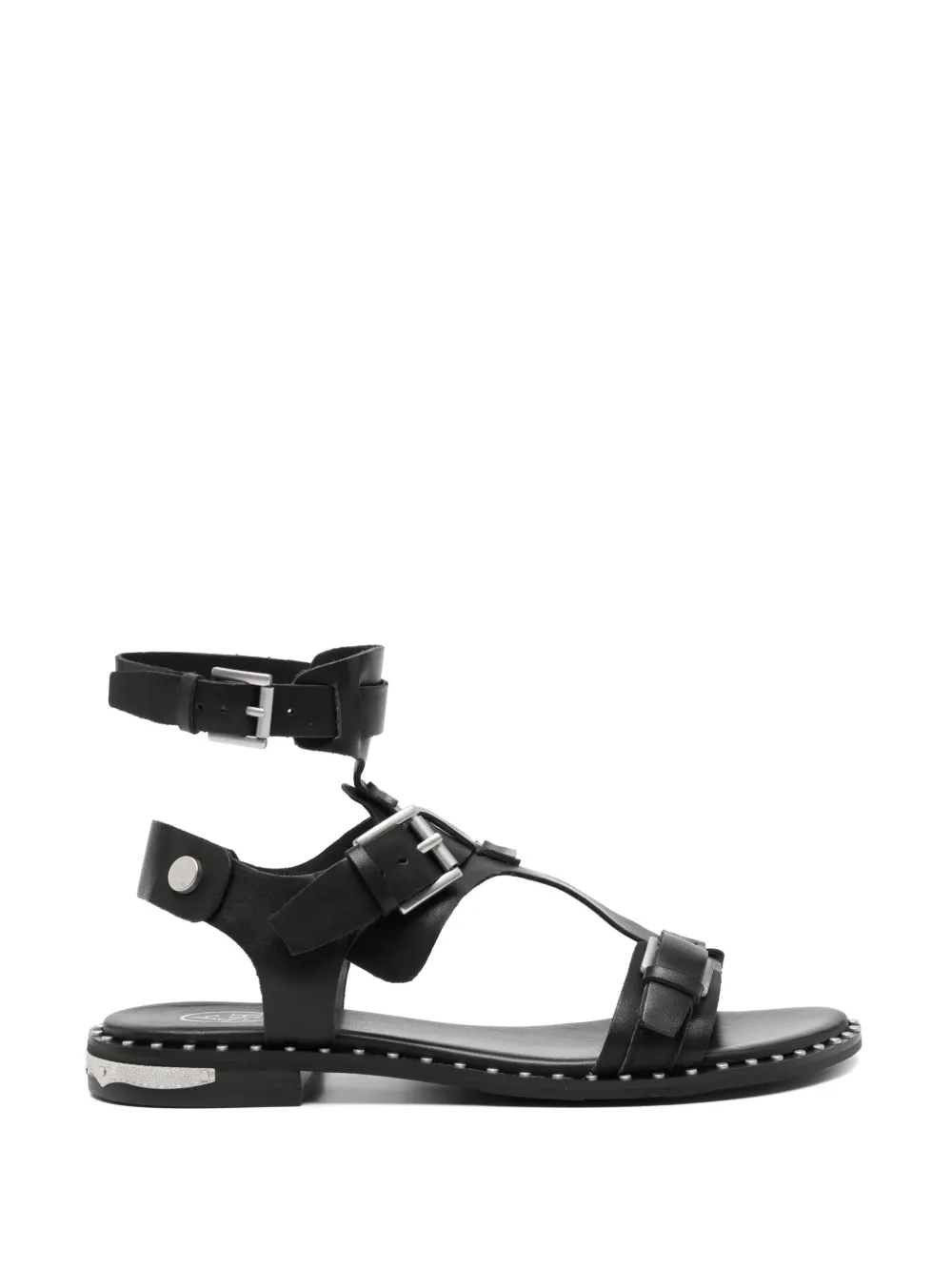 Ash buckle-fastening studded sandals Zwart