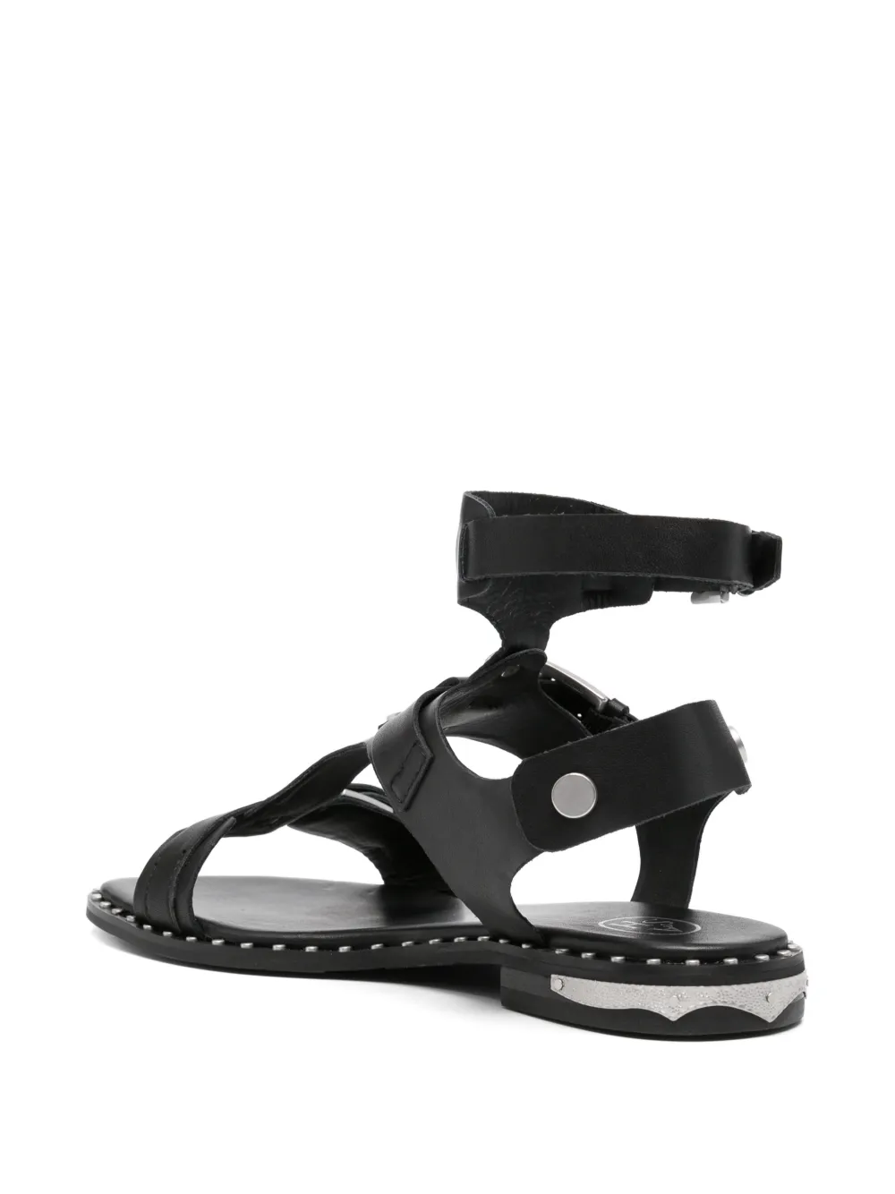 Ash buckle-fastening studded sandals Zwart