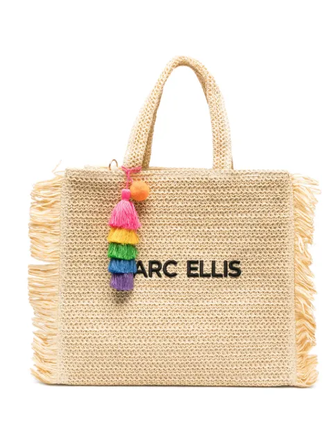 Marc Ellis fringed logo-patch tote bag