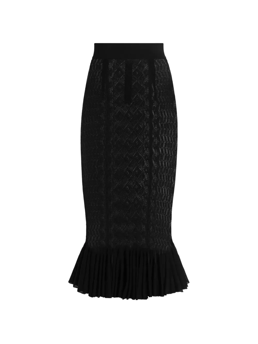 Dolce & Gabbana Gestrickter Rock mit Spitzenstich - Schwarz