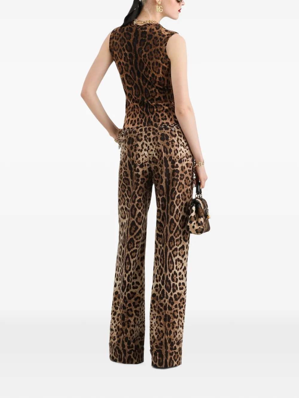 Dolce & Gabbana Wollen top met luipaard-print Beige