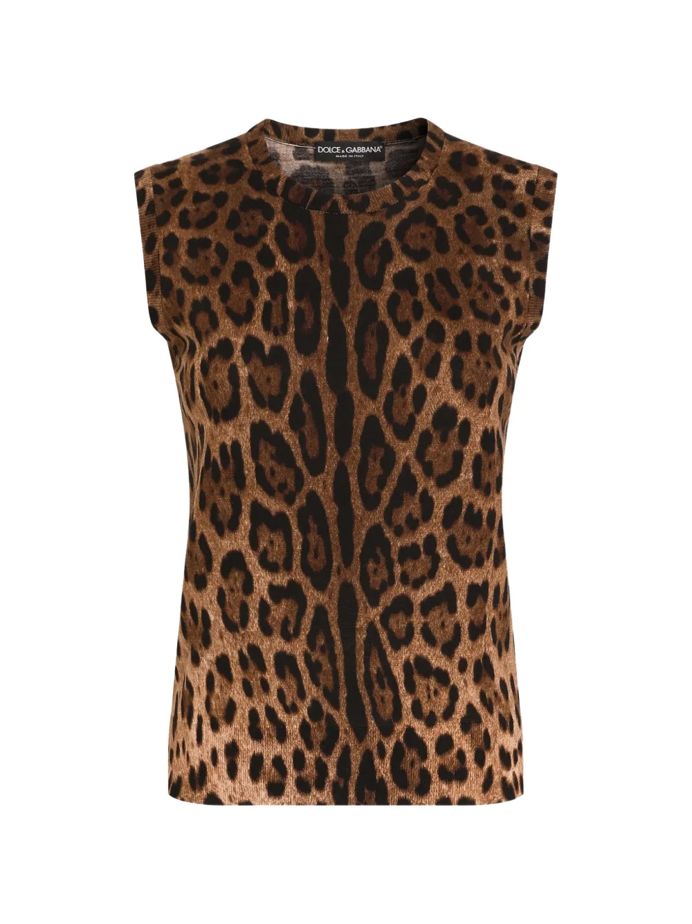 Dolce & Gabbana Wolltop mit Leoparden-Print - Nude