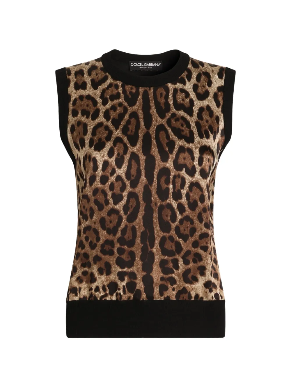 Dolce & Gabbana Wolltop mit Leoparden-Print - Nude