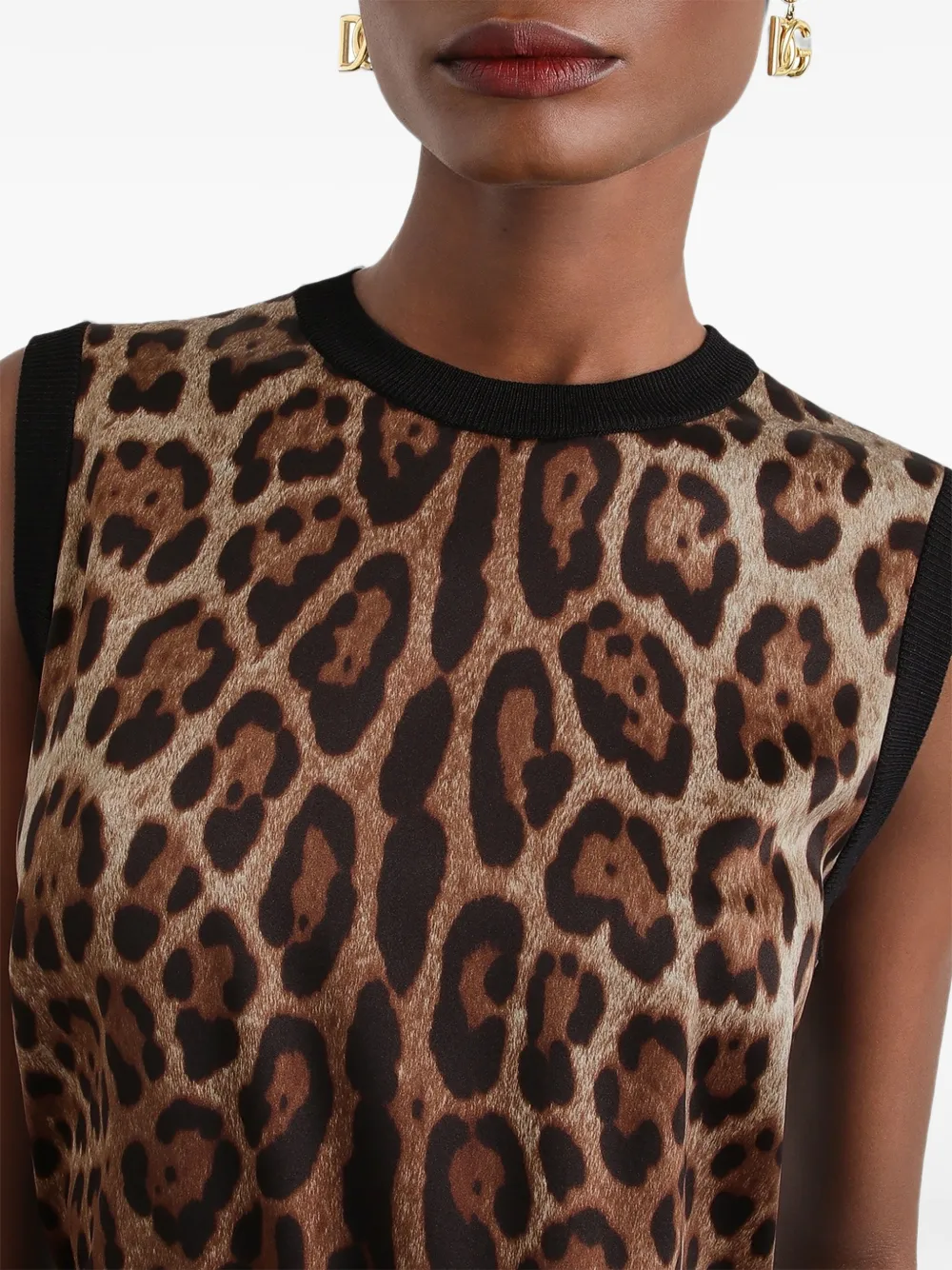 Dolce & Gabbana Wollen top met luipaard-print Beige