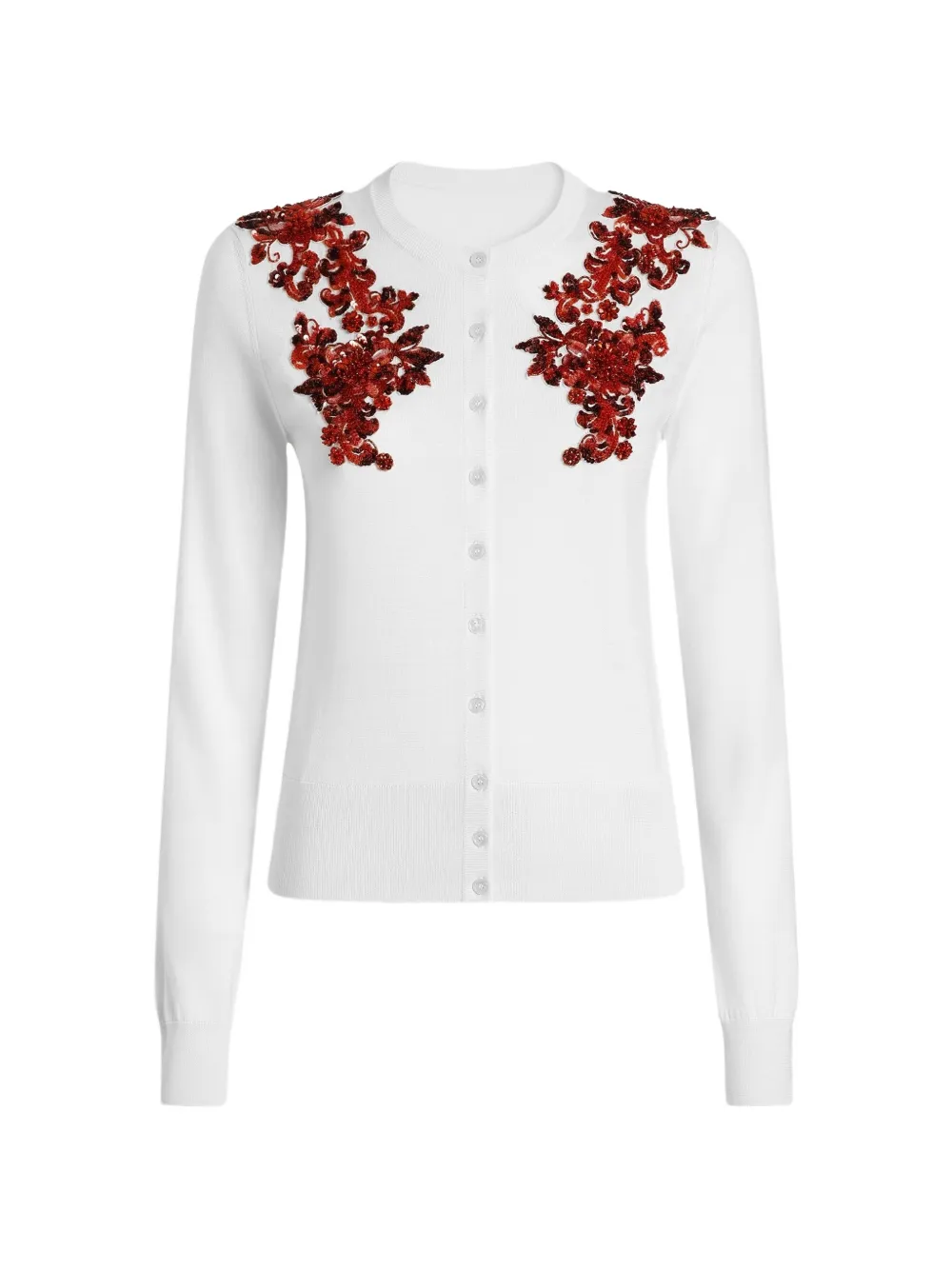 Dolce & Gabbana Cardigan in seta con ricamo - Bianco