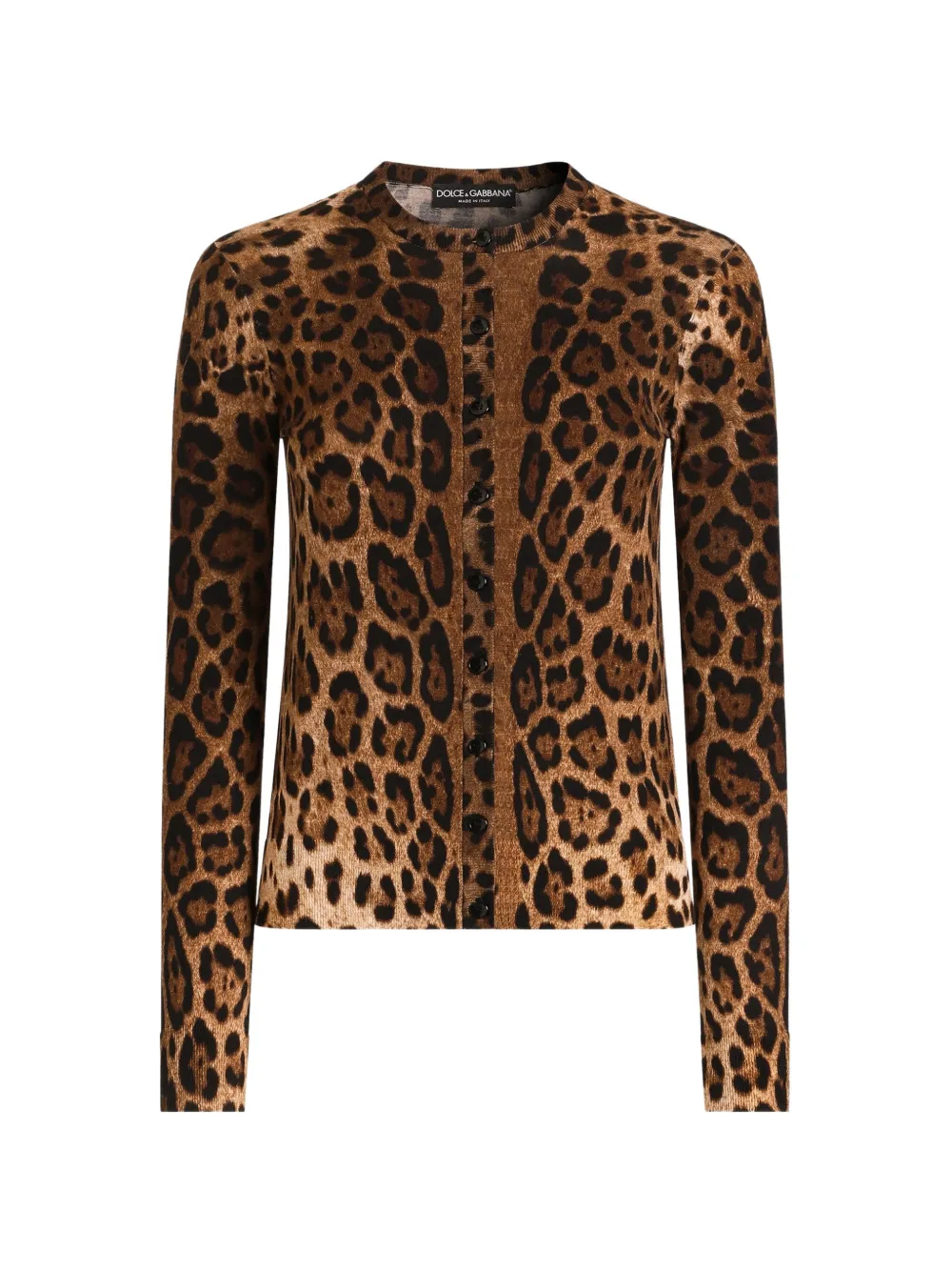 Dolce & Gabbana Wollcardigan mit Leoparden-Print - Nude