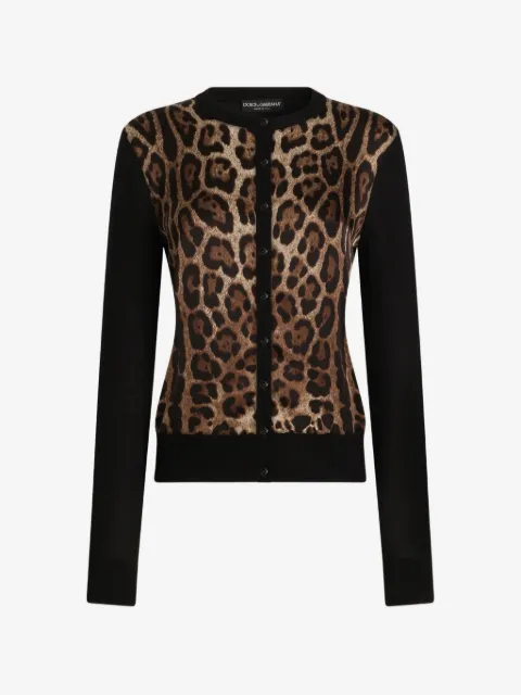 Dolce & Gabbana leo-print wool cardigan