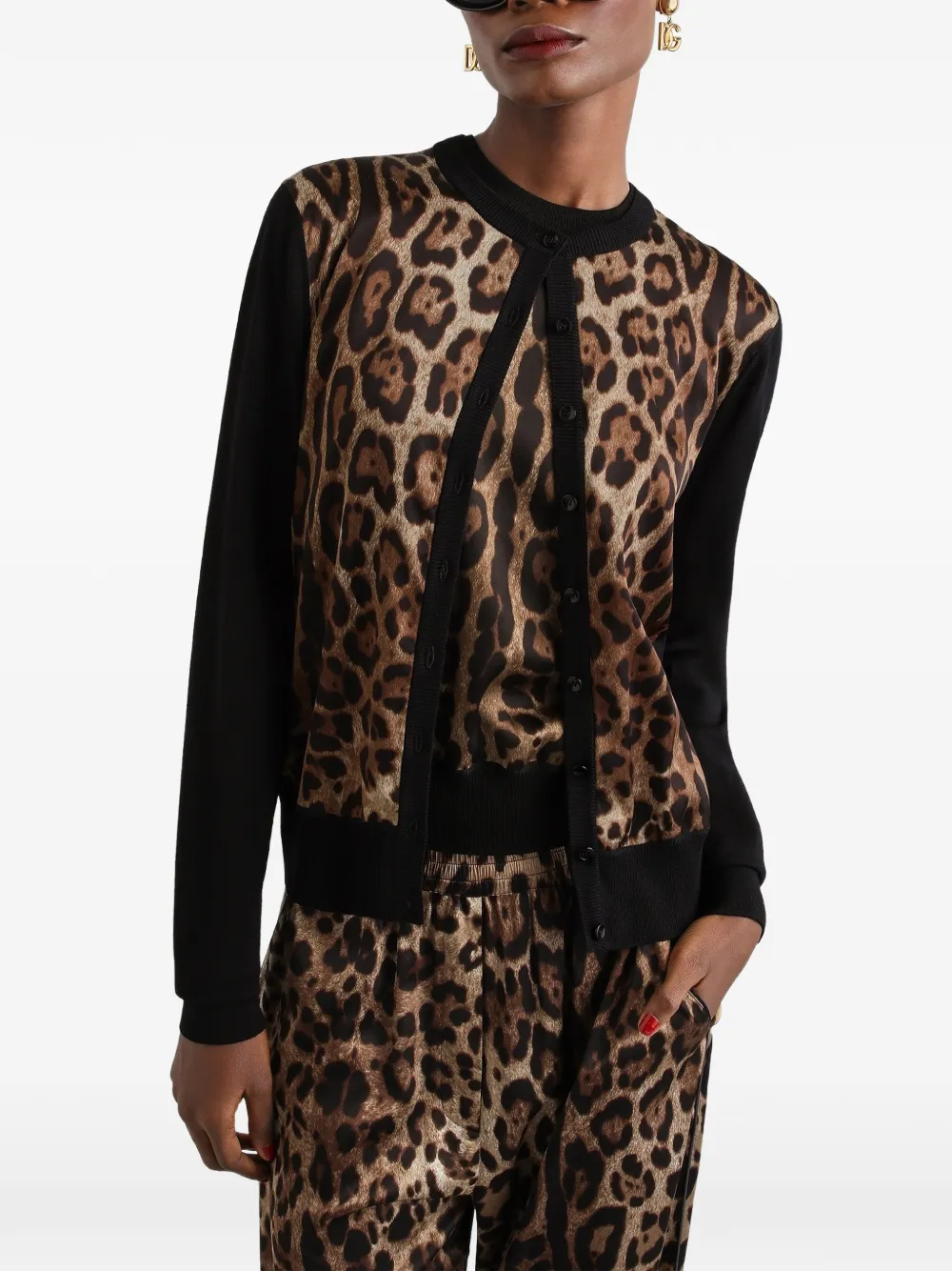 Dolce & Gabbana Wollen vest met luipaard-print Zwart