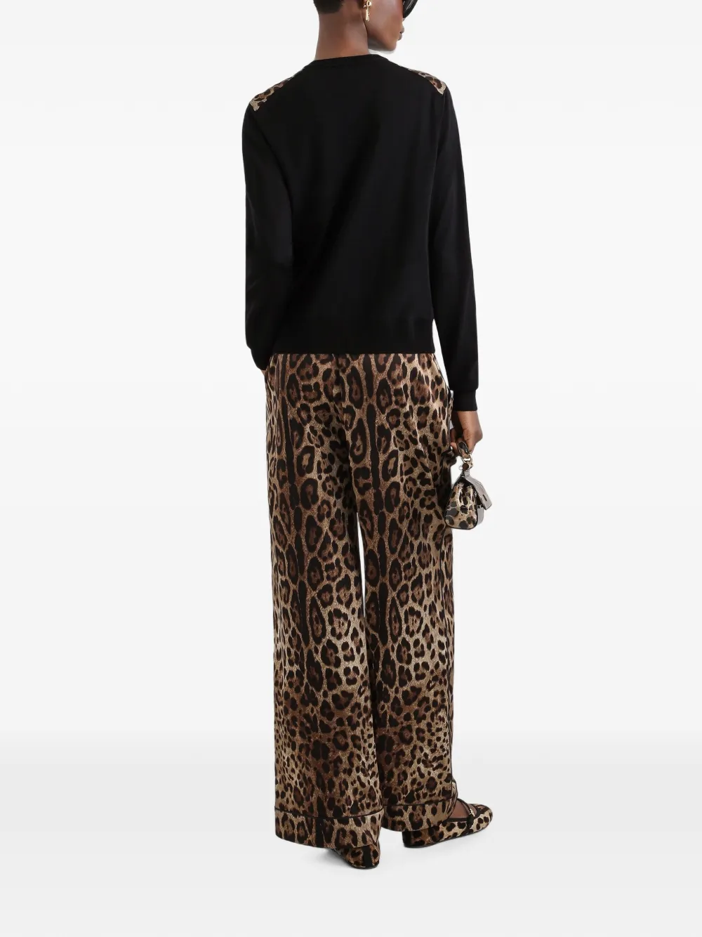 Dolce & Gabbana Wollen vest met luipaard-print Zwart