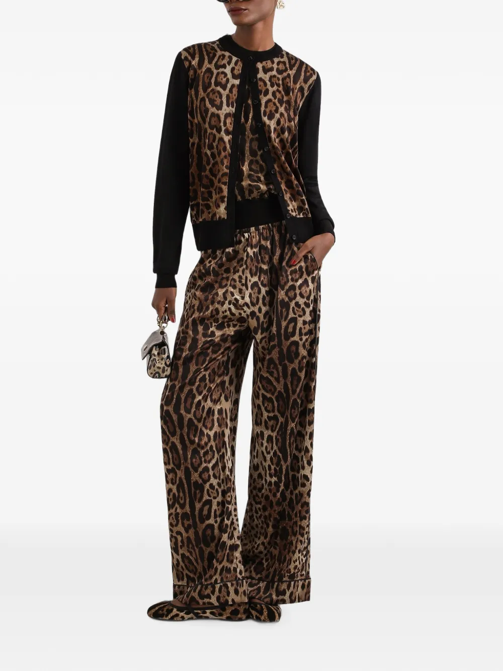 Dolce & Gabbana Wollen vest met luipaard-print Zwart