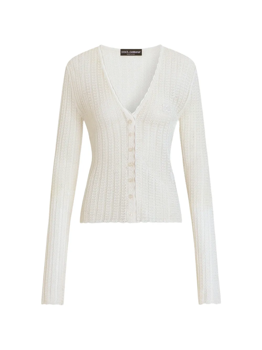 Dolce & Gabbana cotton lace-knit cardigan - Neutrals