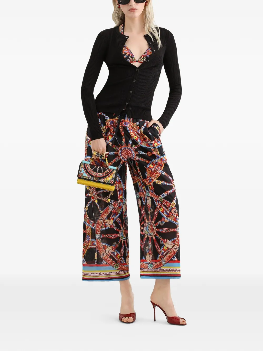 Dolce & Gabbana Viscose ribgebreid vest Zwart