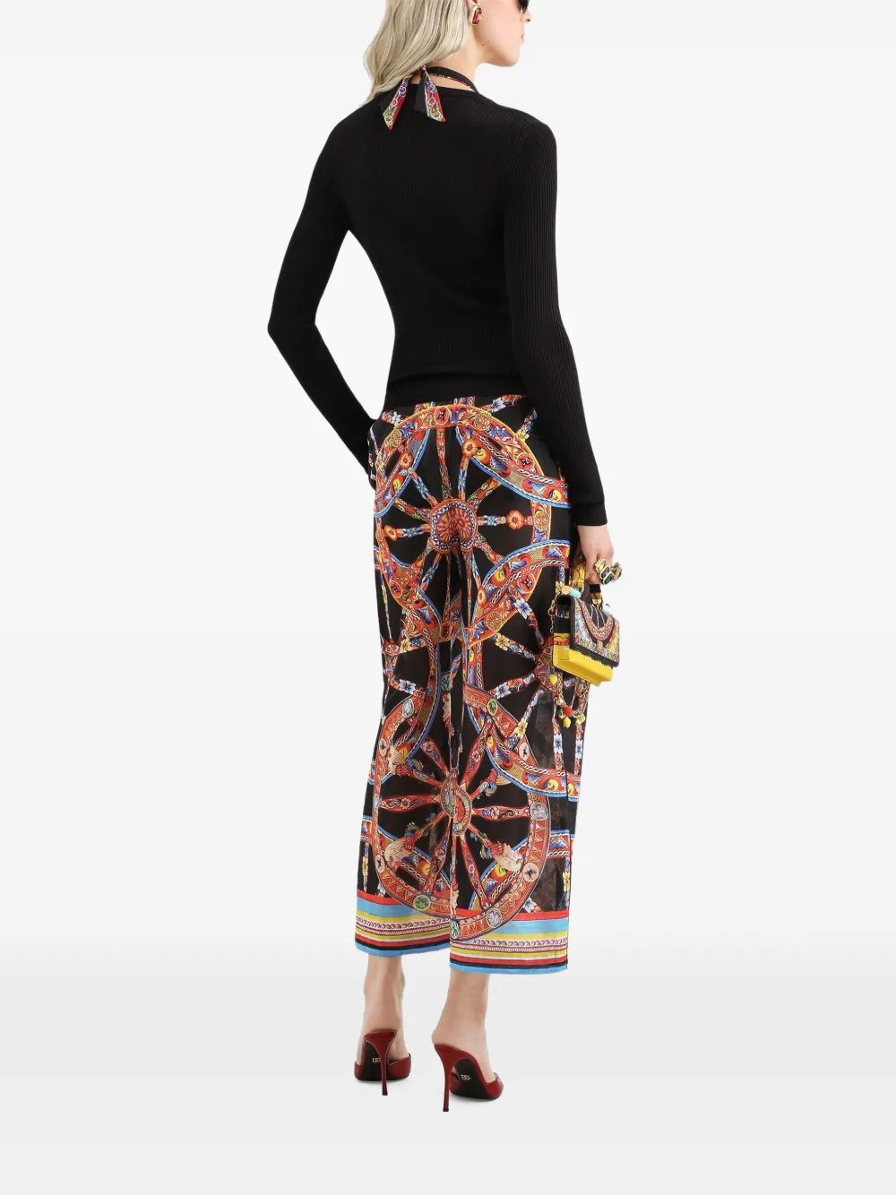 Dolce & Gabbana Viscose ribgebreid vest Zwart