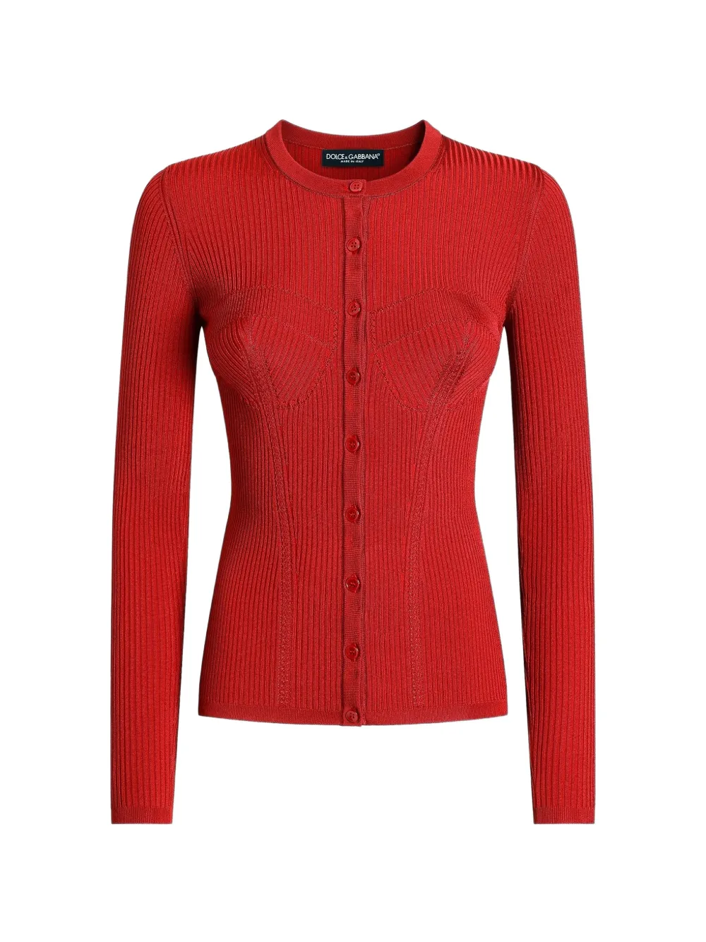 Dolce & Gabbana Cardigan a coste in viscosa - Rosso
