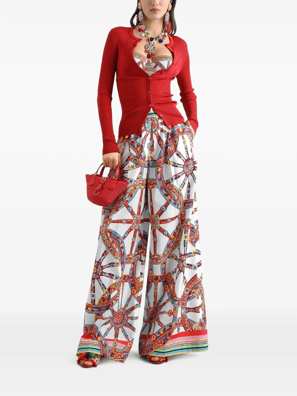 Dolce & Gabbana Viscose ribgebreid vest - Rood
