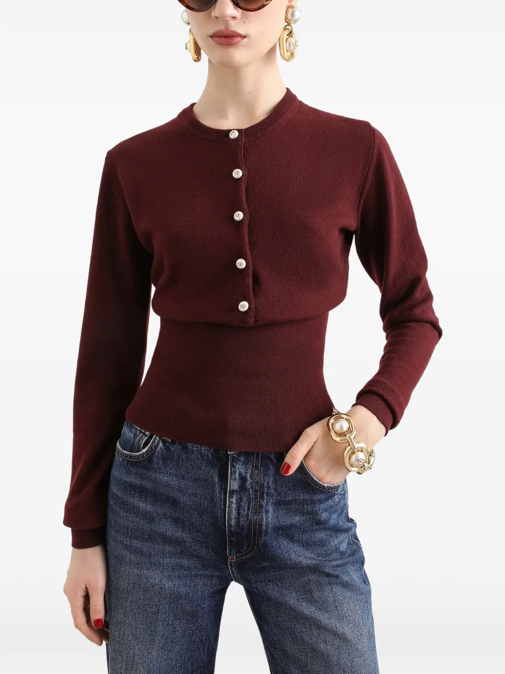 Dolce & Gabbana cashmere Serafino pullover Rood