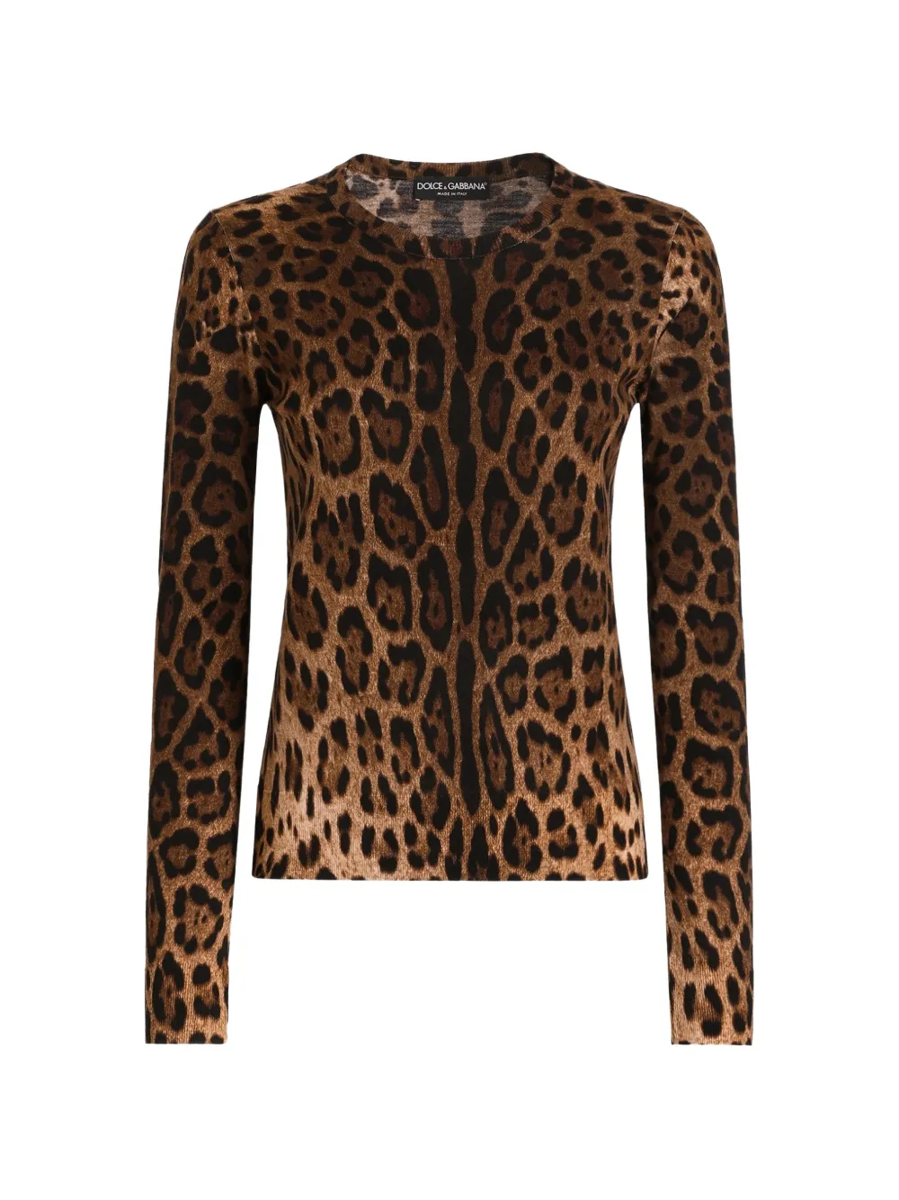 Dolce & Gabbana leo-print wool pullover - Brown