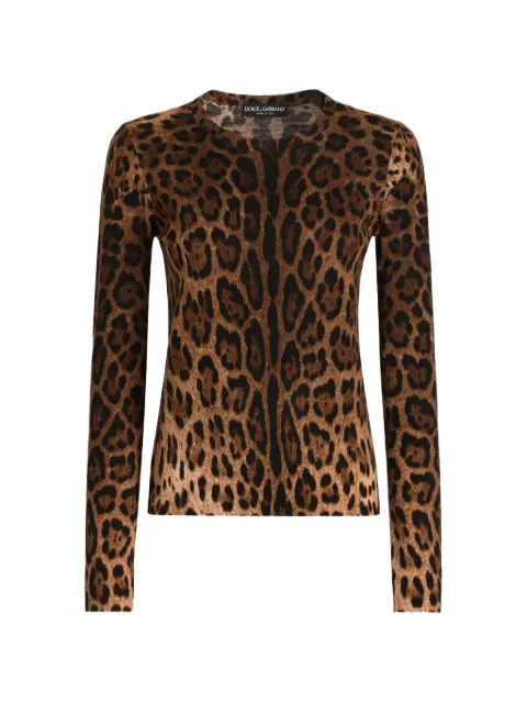 Dolce & Gabbana leo-print wool pullover